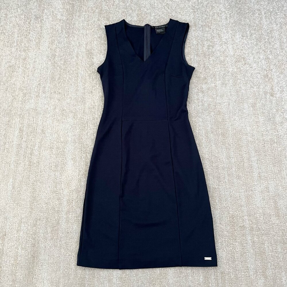 Armani Exchange Navy Sheath Midi Dress